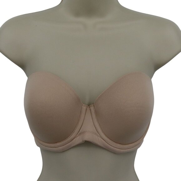 Wacoal 30DDD Red Carpet Strapless Underwire Bra 854119 Solid Beige Padded Women - Picture 1 of 14